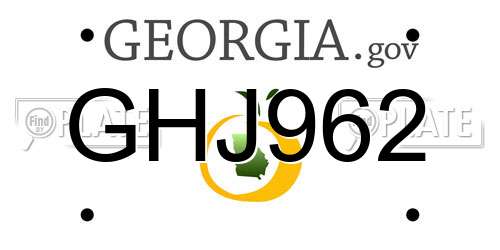 GHJ962 Georgia License Plate