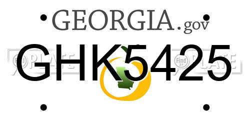 GHK5425 Georgia License Plate