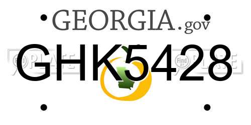 GHK5428 Georgia License Plate
