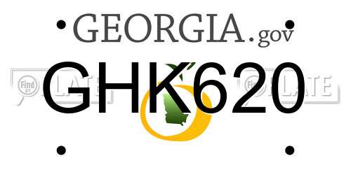 GHK620 Georgia License Plate
