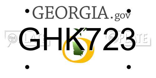 GHK723 Georgia License Plate