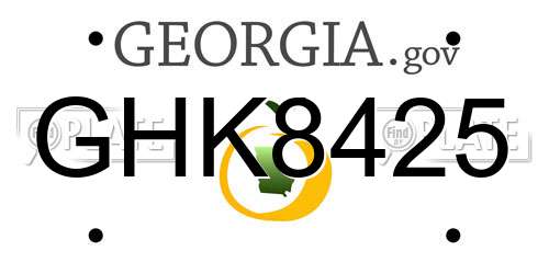 GHK8425 Georgia License Plate