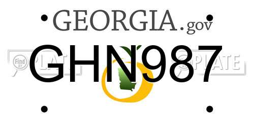 GHN987 Georgia License Plate