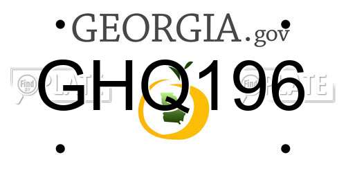 GHQ196 Georgia License Plate