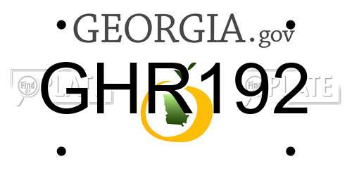 GHR192 Georgia License Plate
