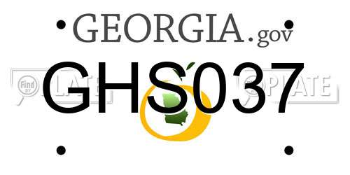 GHS037 Georgia License Plate