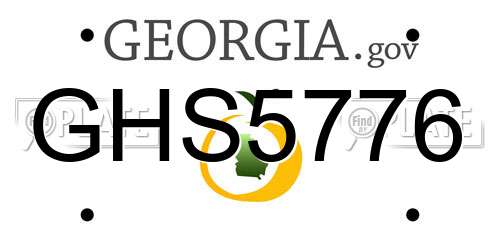 GHS5776 Georgia License Plate