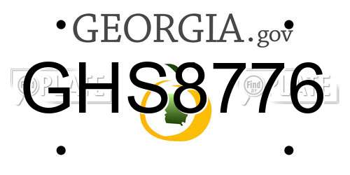 GHS8776 Georgia License Plate