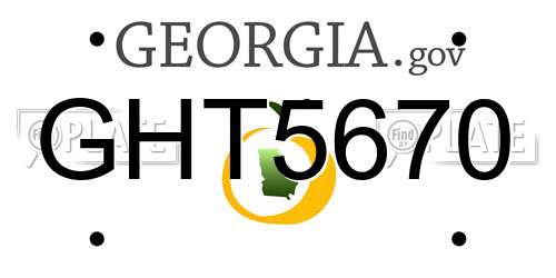 GHT5670 Georgia License Plate