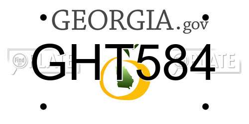 GHT584 Georgia License Plate