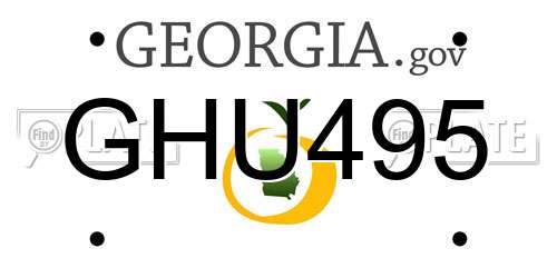GHU495 Georgia License Plate