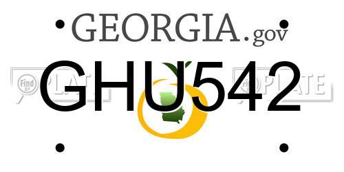 GHU542 Georgia License Plate