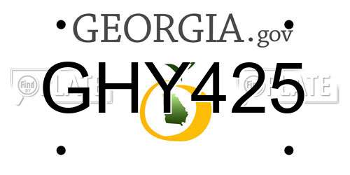 GHY425 Georgia License Plate