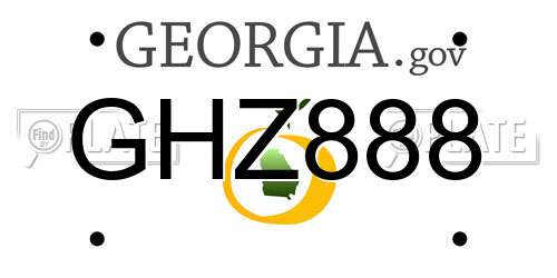 GHZ888 Georgia License Plate