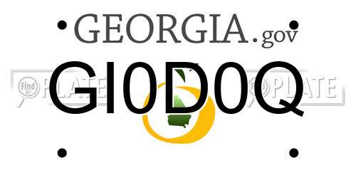 GI0D0Q Georgia License Plate