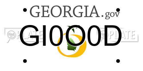 GI0O0D Georgia License Plate