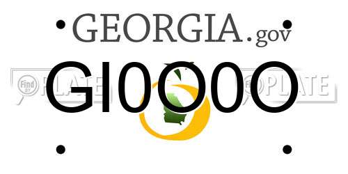 GI0O0O Georgia License Plate