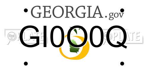 GI0O0Q Georgia License Plate