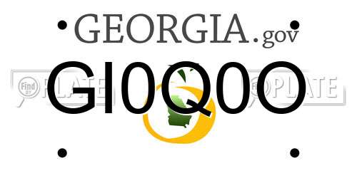 GI0Q0O Georgia License Plate