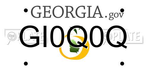 GI0Q0Q Georgia License Plate