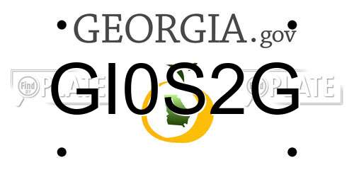 GI0S2G Georgia License Plate