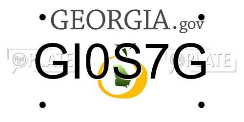 GI0S7G Georgia License Plate