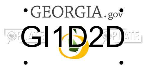 GI1D2D Georgia License Plate