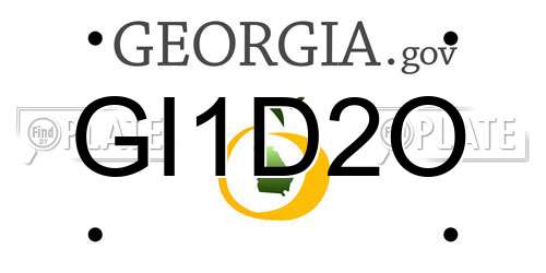 GI1D2O Georgia License Plate