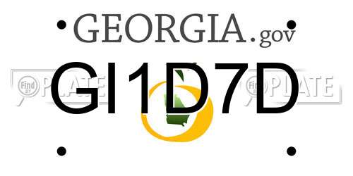GI1D7D Georgia License Plate