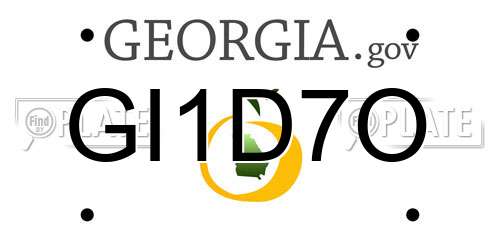 GI1D7O Georgia License Plate