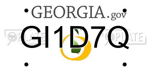 GI1D7Q Georgia License Plate