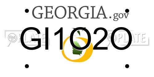 GI1O2O Georgia License Plate