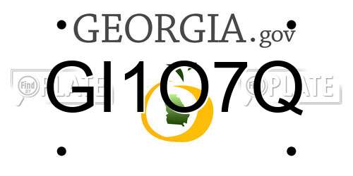 GI1O7Q Georgia License Plate