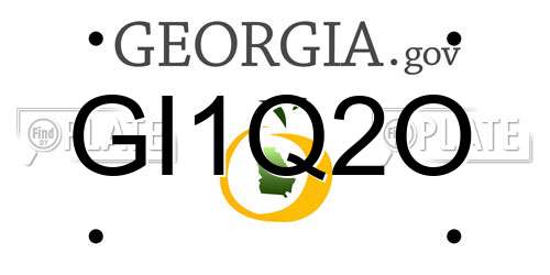 GI1Q2O Georgia License Plate