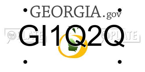 GI1Q2Q Georgia License Plate