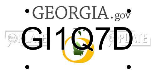 GI1Q7D Georgia License Plate