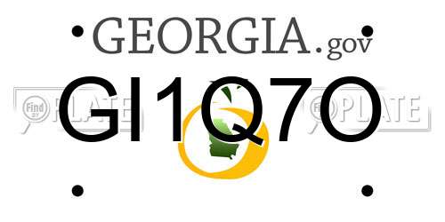 GI1Q7O Georgia License Plate