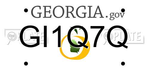 GI1Q7Q Georgia License Plate