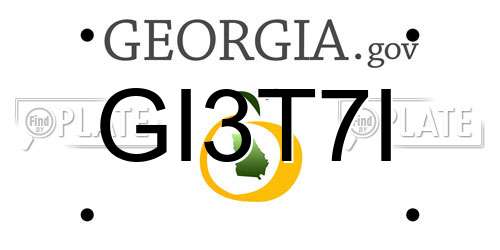 GI3T7I Georgia License Plate