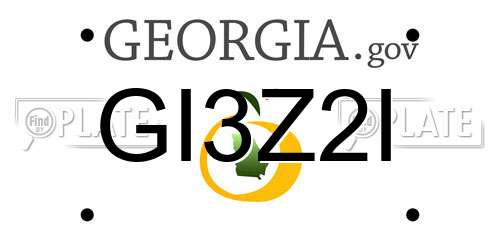 GI3Z2I Georgia License Plate