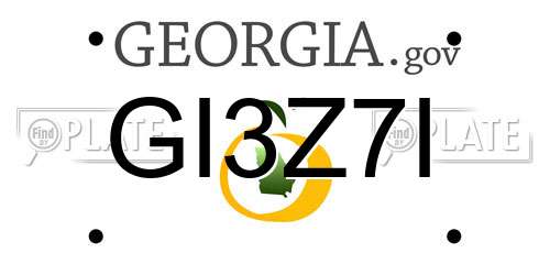 GI3Z7I Georgia License Plate