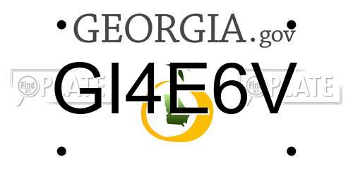 GI4E6V Georgia License Plate