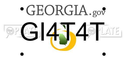 GI4T4T Georgia License Plate