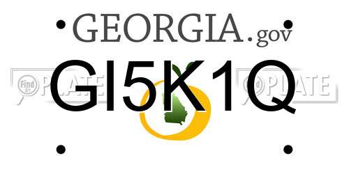 GI5K1Q Georgia License Plate