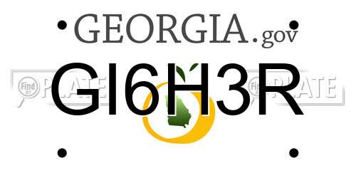GI6H3R Georgia License Plate