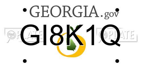 GI8K1Q Georgia License Plate