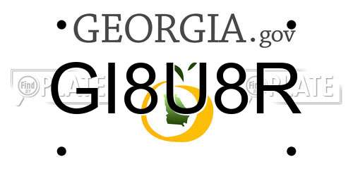 GI8U8R Georgia License Plate