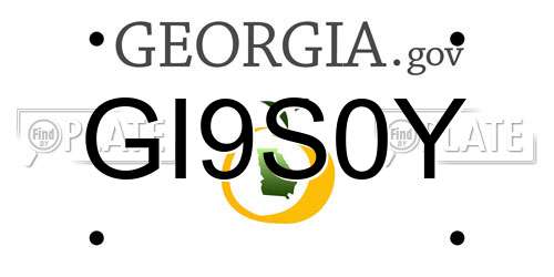 GI9S0Y Georgia License Plate