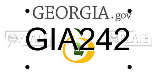 GIA242 Georgia License Plate