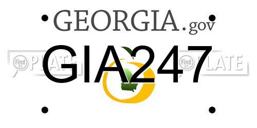 GIA247 Georgia License Plate